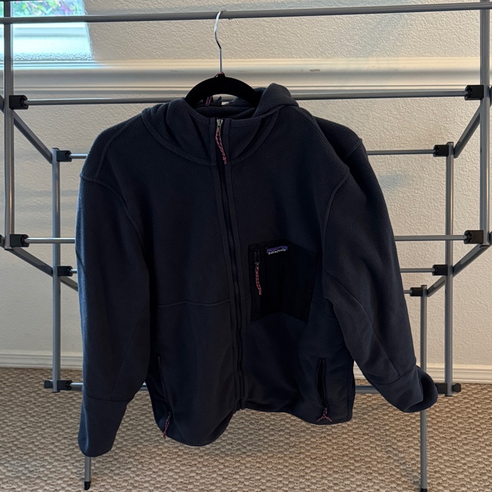 M’s Patagonia Microdini Fleece Hoody, full zip, blue, sz L